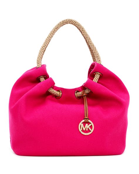 pink michael kors cross body|michael kors pink canvas tote.